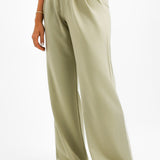 Miss Selfridge Satin Panel Trouser In Khaki