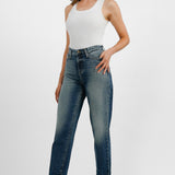 Armani Exchange Mom Fit Jeans In Mid Wash Blue