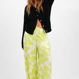 Armani Exchange Print Wide Leg Trousers In Green