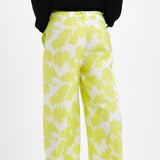 Armani Exchange Print Wide Leg Trousers In Green