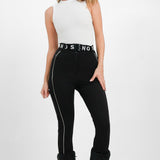 Topshop Sno Stretch Slim Leg Ski Trouser With Stirrups In Black