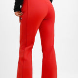 Topshop Sno Flared Ski Trouser With Braces In Red