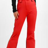 Topshop Sno Flared Ski Trouser With Braces In Red