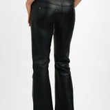 Muubaa zip front leather flared trousers in black