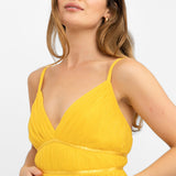 Anaya Petite Tulle Maxi Dress With Tiered Skirt In Yellow