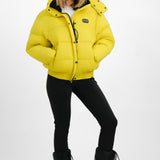 Topshop Sno Ski Hooded Puffer Jacket In Chartreuse