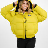 Topshop Sno Ski Hooded Puffer Jacket In Chartreuse