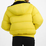 Topshop Sno Ski Hooded Puffer Jacket In Chartreuse