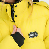 Topshop Sno Ski Hooded Puffer Jacket In Chartreuse