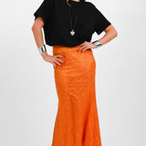 Never Fully Dressed Lace Maxi Skirt In Orange