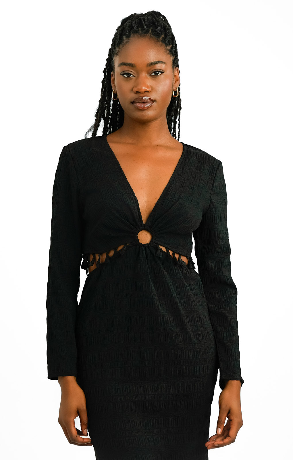 Rent Never Fully Dressed Cut Out Midi Dress In Black Hirestreet