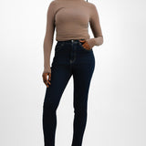 Topshop Enhancing High Rise Jamie Jeans In Mid Blue