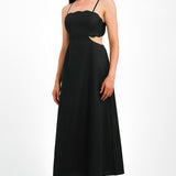 Topshop Scallop Edge Maxi Dress In Black