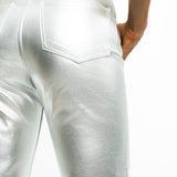 ASOS DESIGN 90S Straight Jean In Metallic Silver