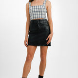 Abercrombie & Fitch Tweed Top In Blue Check