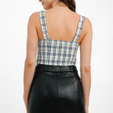 Abercrombie & Fitch Tweed Top In Blue Check