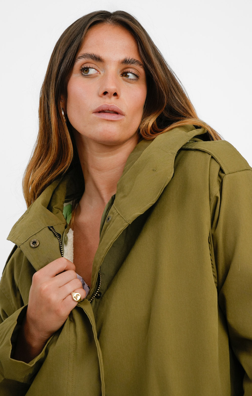 Rent ASOS DESIGN Parka With Borg Lining In Olive Hirestreet