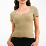 Knitted Bustier Top In Beige