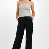 & Other Stories Linen Strapless Bustier Top In Mole