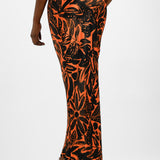 Topshop Co-Ord Tropical Print Maxi Skirt In Orange