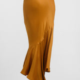 Topshop Seamed Detail Maxi Skirt In Tan