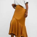 Topshop Seamed Detail Maxi Skirt In Tan