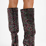 AZALEA WANG Izzy Embellished Knee Boots In Multi