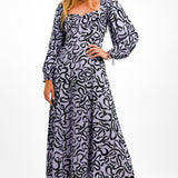 Whistles Georgie Ribbon Print Maxi Dress In Purple