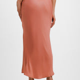 Topshop Ruched Side Maxi Skirt In Rose