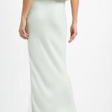 Topshop Tall Ruched Side Maxi Skirt In Light Grey