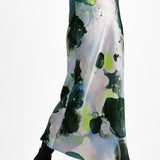 Topshop Tall Graffiti Print Satin Bias Maxi Skirt In Multi