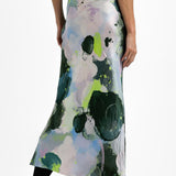 Topshop Tall Graffiti Print Satin Bias Maxi Skirt In Multi