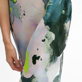 Topshop Tall Graffiti Print Satin Bias Maxi Skirt In Multi