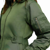 Collusion Nylon Jacket With With Fitted Waist In Khaki