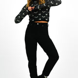 Gianni Feraud Heart Print Cropped Jumper In Black And White