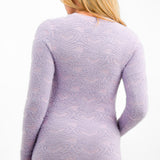 Gianni Feraud Heart Print Knitted Midi Jumper Dress In Purple