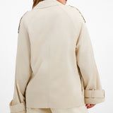 ASOS DESIGN Short Trench Coat In Light Stone