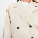 ASOS DESIGN Short Trench Coat In Light Stone