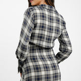 Topshop Tie Front Midi Shirt Dress In Check