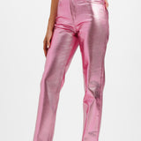 ASOS DESIGN 90'S Straight Jean In Pink Metallic