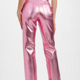 ASOS DESIGN 90'S Straight Jean In Pink Metallic