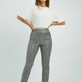 4th & Reckless Petite Exclusive Sequin Split Hem Leggings In Gunmetal