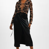 Topshop Crinkle Wrap Midi Skirt In Black