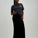 Topshop Super High Waisted Satin Maxi Skirt In Black