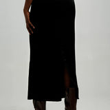 Topshop Super High Waisted Satin Maxi Skirt In Black