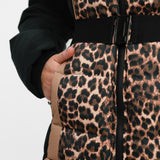 Threadbare Ski Belted Coat With Faux Fur Hood In Leopard Print