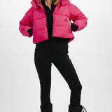 Threadbare Ski Hooded Puffer Coat In Iridescent Pink