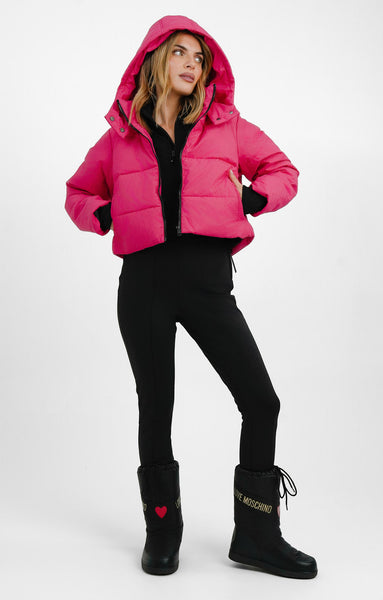 Rent Threadbare Ski Hooded Puffer Coat In Pink Hirestreet