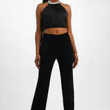 Forever New Embellished Tie Back Top In Black