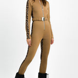 Threadbare Tall Ski Belted Jumpsuit With Leopard Contrast